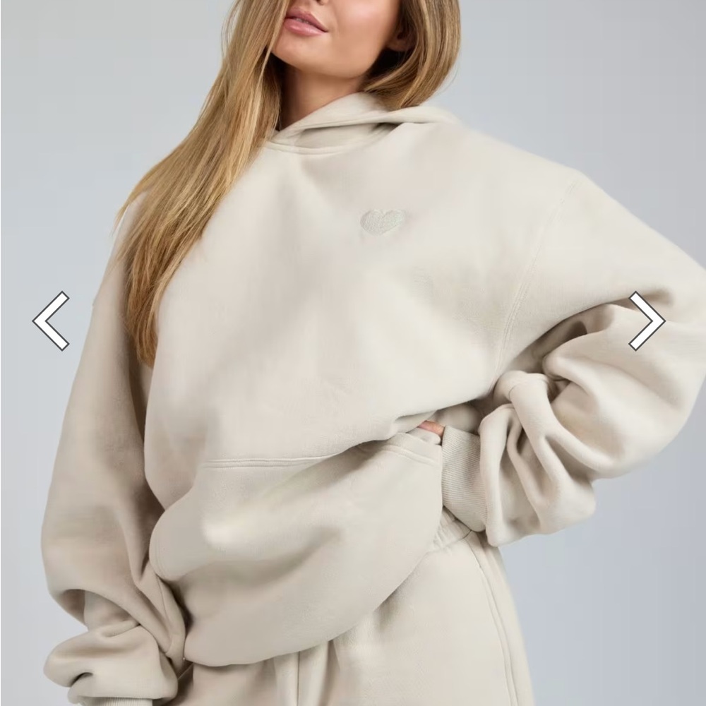 Cozy Cream Hoodie with Heart Detail